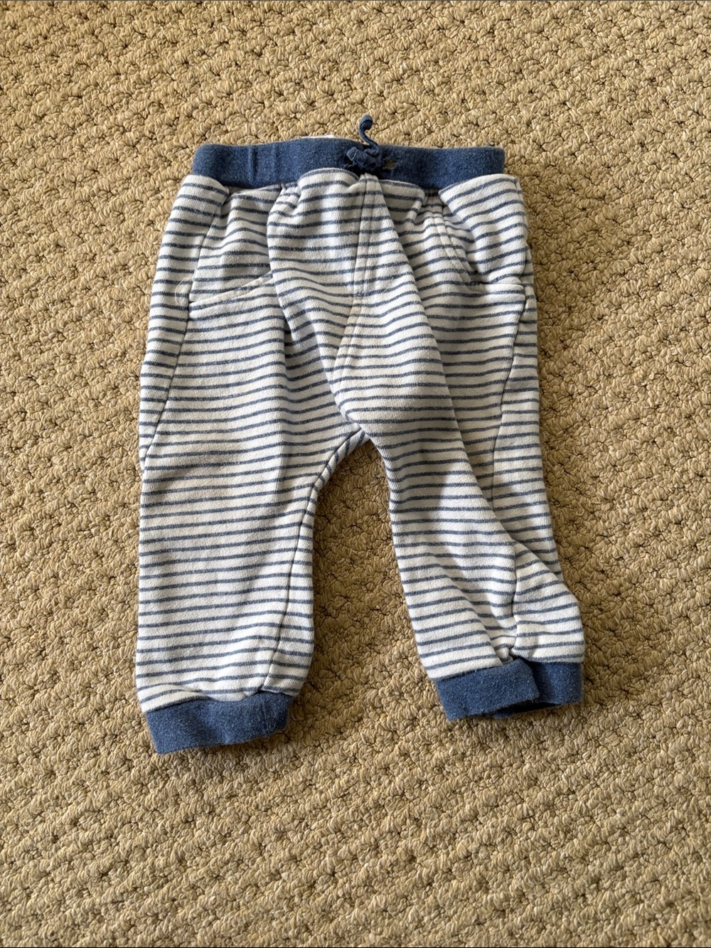 Mayoral Blue Stripe Cotton Joggers Size 12 Months